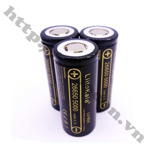 Pin Sạc 26650 Liitokala 3.7V 5000mAh Chính Hãng